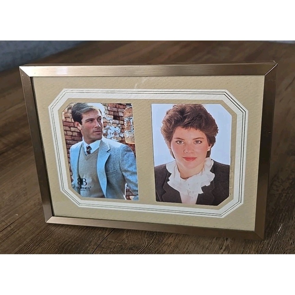 VTG 1980s Burnes of Boston Ornate Matting Free Stand/Hang Frame 2 Photo NEW